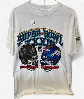 Vintage 1999 Super Bowl XXXIII Falcons vs. Broncos White T-shirt Sz L