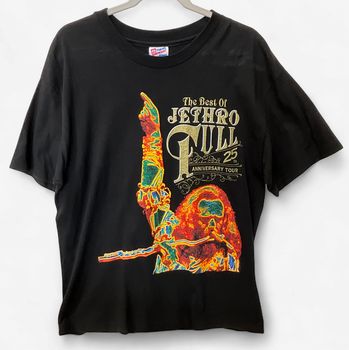 Vintage The Best of Jethro Tull 25th Anniversary Tour Black T-shirt  Sz L
