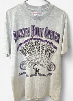 Vintage Grey Rockies Home Opener April 1993 T-shirt Sz L