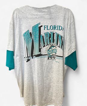 Vintage Grey/Teal Florida Marlins Inaugural Year 1993 T-shirt O/S