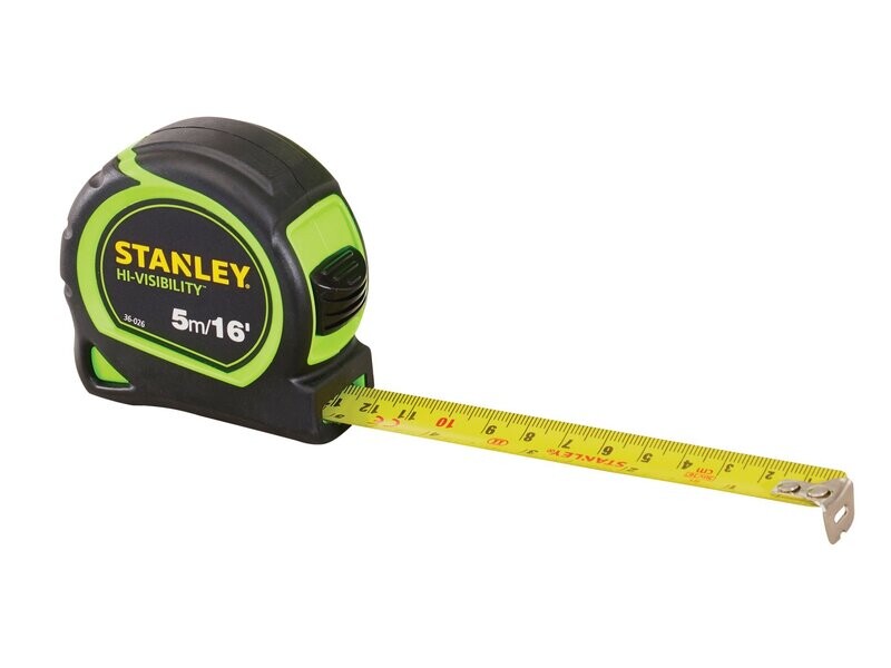 STANLEY Tylon™ Hi-Viz Pocket Tape 5m/16ft STANLEY Tylon™ Hi-Viz Pocket Tape 5m/16ft