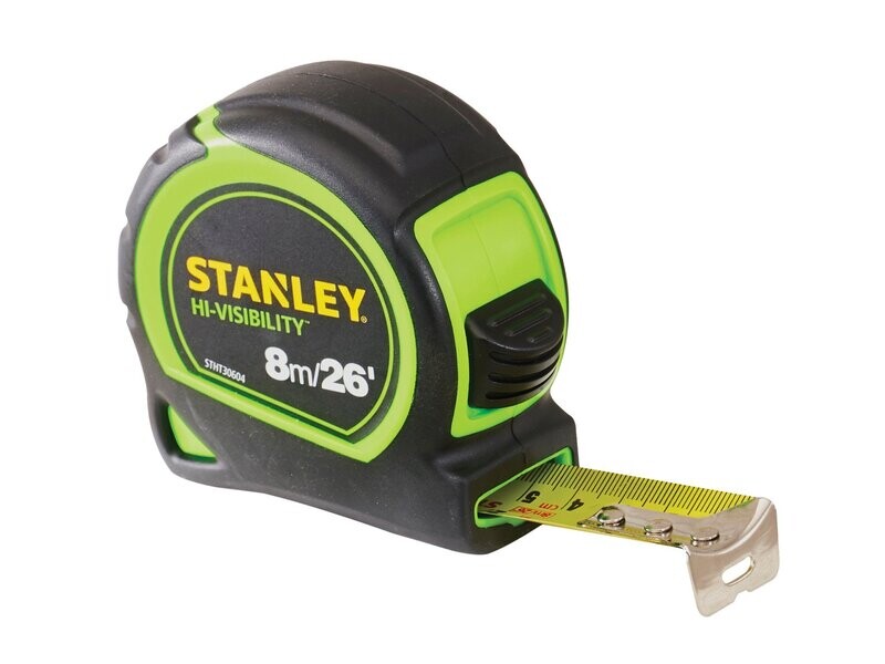 STANLEY TYLON HI-VIZ POCKET TAPE 8m/26ft (Width 25mm)