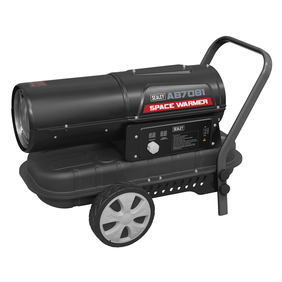 Sealey Space Warmer® Paraffin/Kerosene/Diesel Heater 70,000Btu/hr with Wheels AND Thermostat.