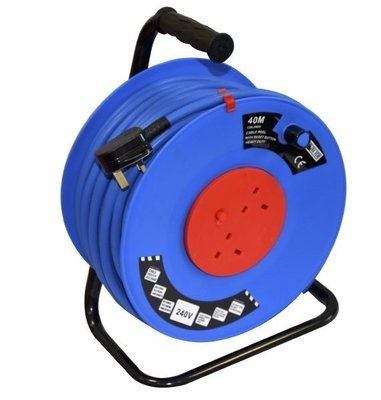 TALA 40m x 220V 2 Out, 2.5mm Large Cable Reel