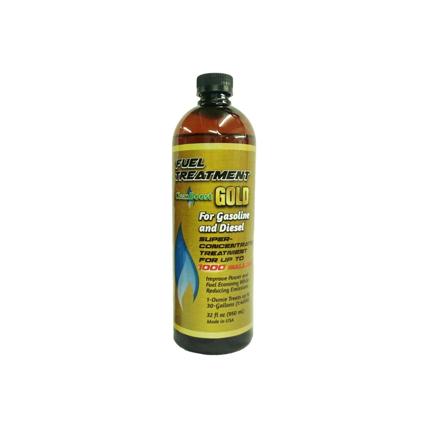 32 oz. CleanBoost Gold: Gasoline or Diesel Additive Package (4 bottle/pkg)