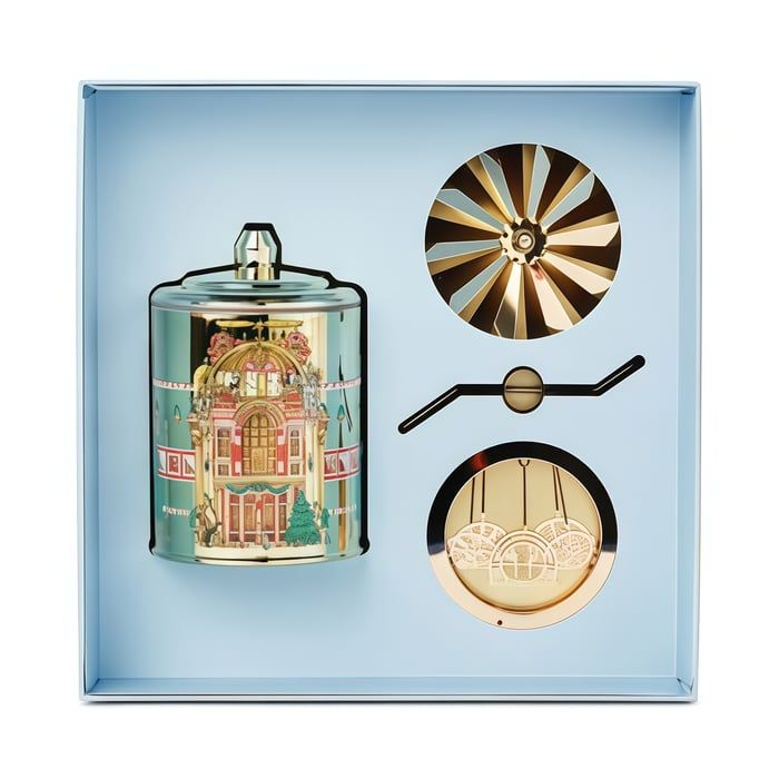Candle with Spinning Carousel Gift Set - Christmas