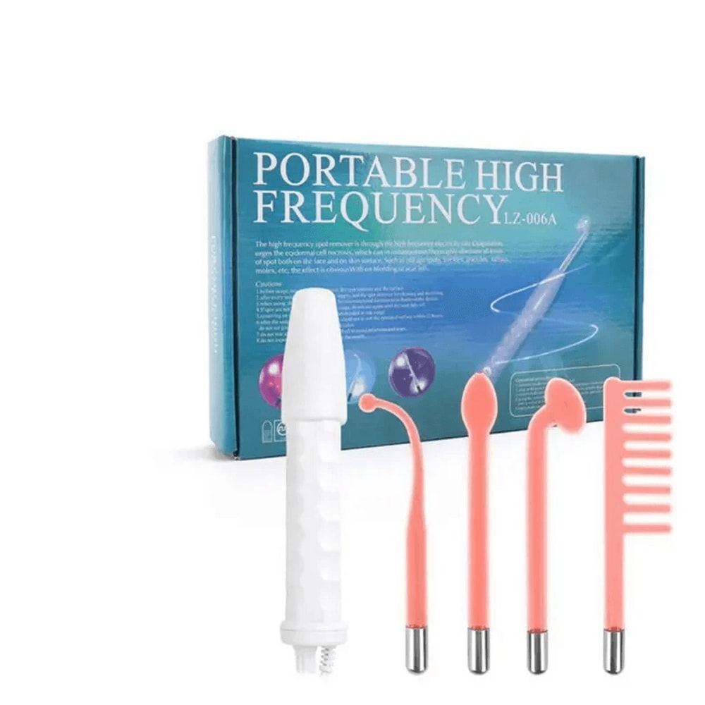Professional High Frequency Facial Wand, 4-in-1 Portable Electric Device for Acne Treatment, Skin Rejuvenation &amp; Beauty
