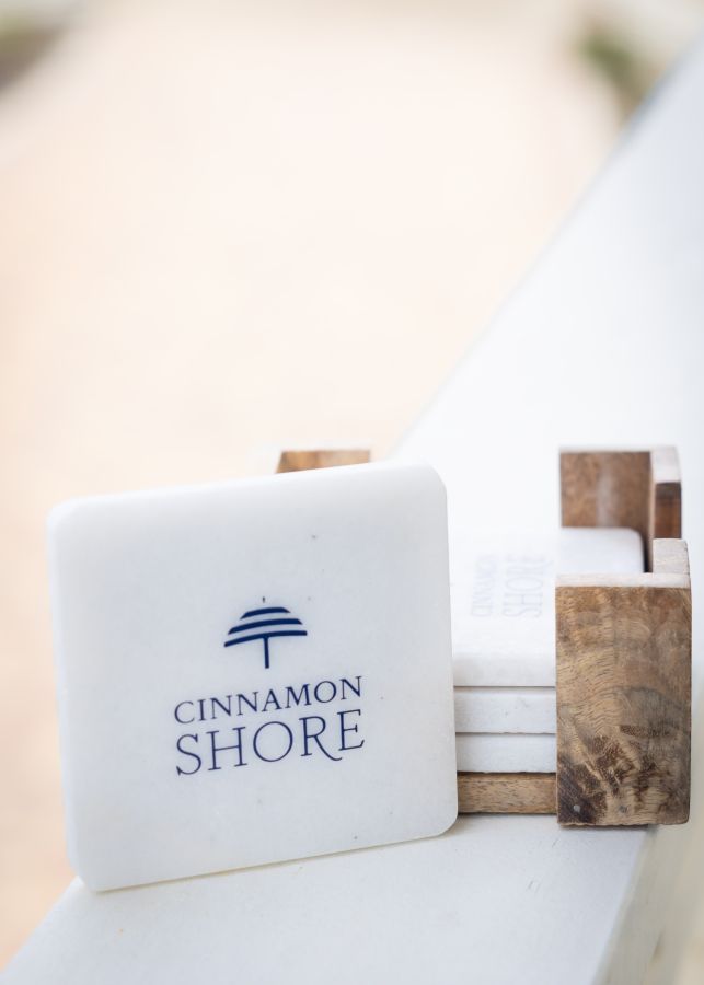 Cinnamon Shore Marble Coasters Set