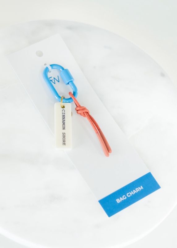 Freshwater Cream Acrylic, Blue Carabiner