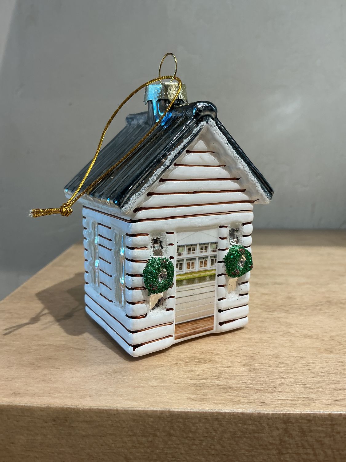 Lake Colby Pavilion Glass Ornament