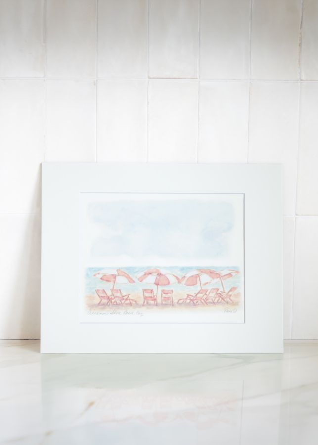 Reesa Qualia 8x10 Umbrella Matted Watercolor Print