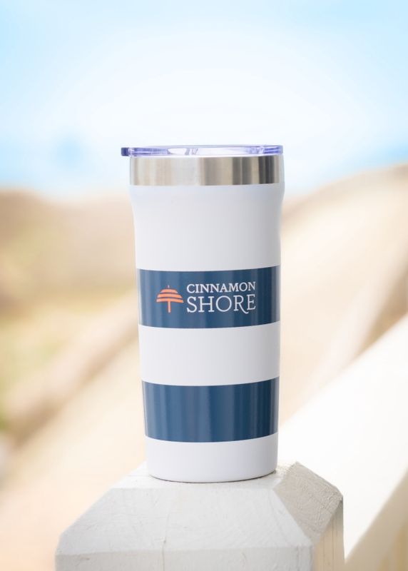 Navy Stripe Tumbler
