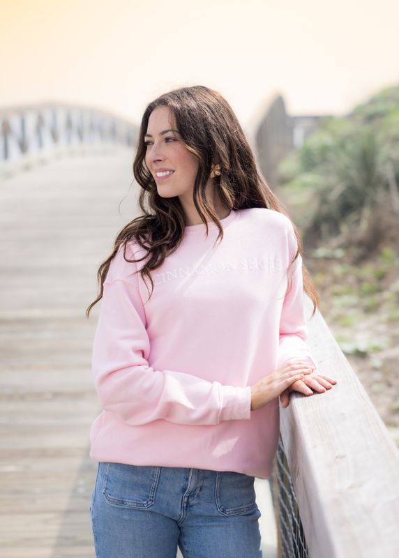 Baby Pink Beachfront Adult Sweatshirt
