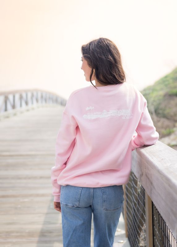 Baby Pink Beachfront Adult Sweatshirt