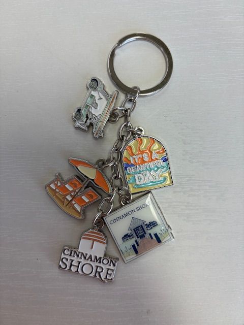 Cinnamon Shore Icons Dangle Keychain