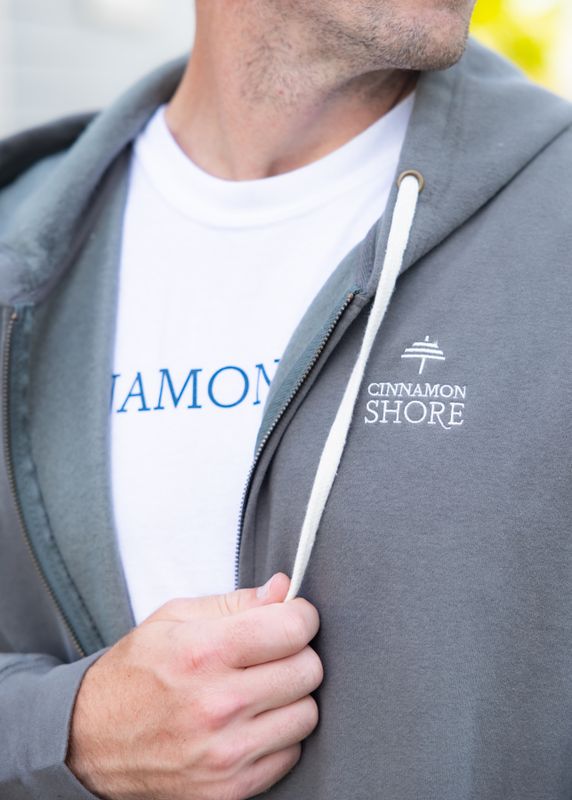 Men's Granite Zip Up Cinnamon Shore Hoodie