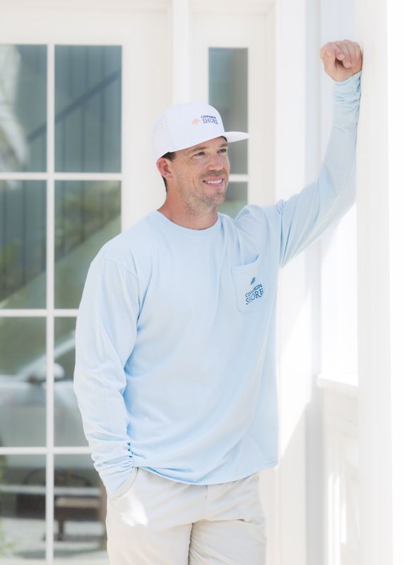Chambray Long Sleeve Beachfront Pocket Tee
