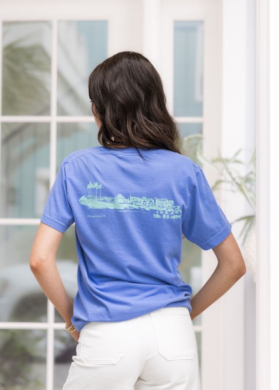 Flo Blue Beachfront Adult Tee