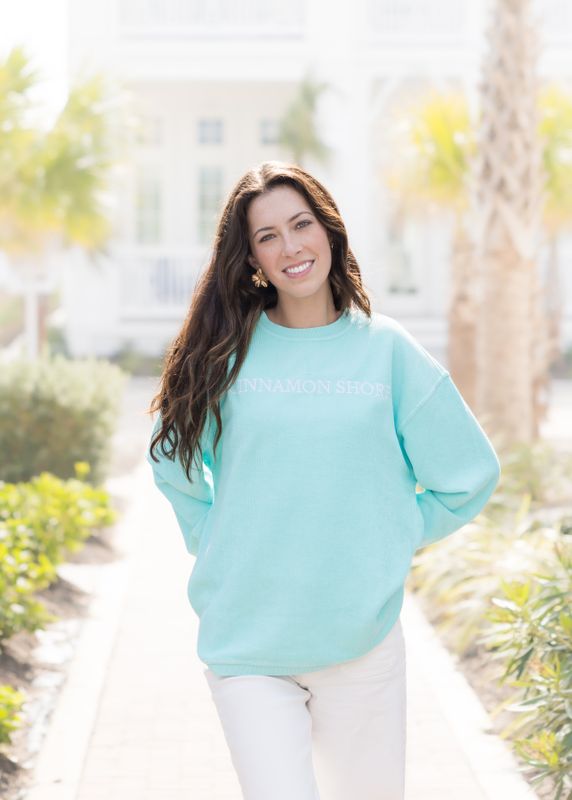 Cinnamon Shore Seafoam Corded Pullover