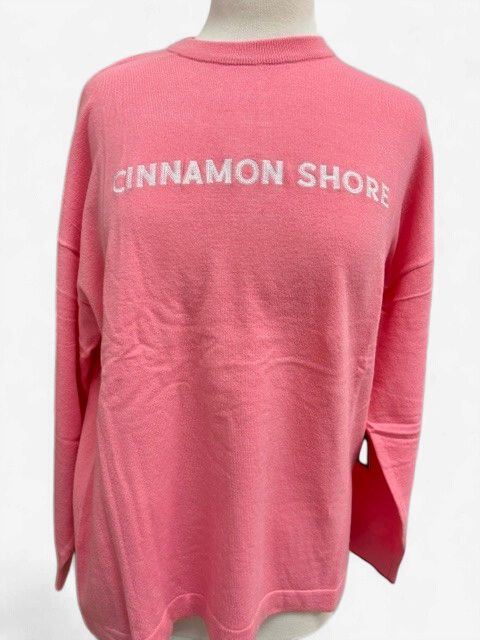 Pink Cinnamon Shore Rope Embroidered Sweater Tunic, Size: Small