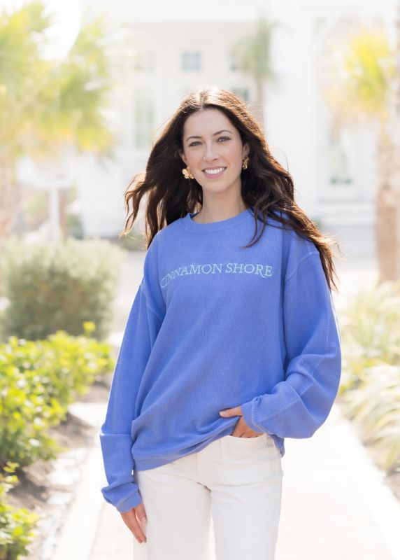 Cinnamon Shore Flo Blue Corded Pullover