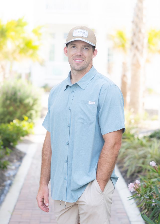 Island Daze Horizon STR Shirt - Blue/Slate, Size: Small