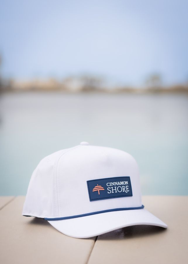 White Youth Cinnamon Shore Hat w/ Navy Patch