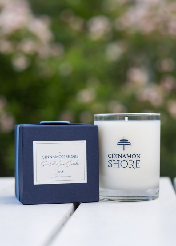 Cinnamon Shore Blue Candle