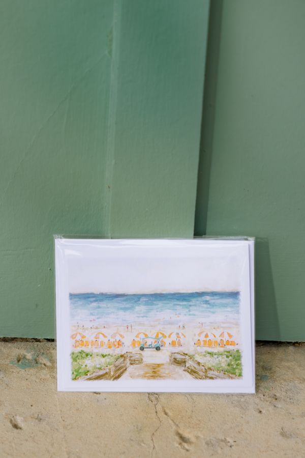 Reesa Qualia Umbrellas with Golf Cart Note Card