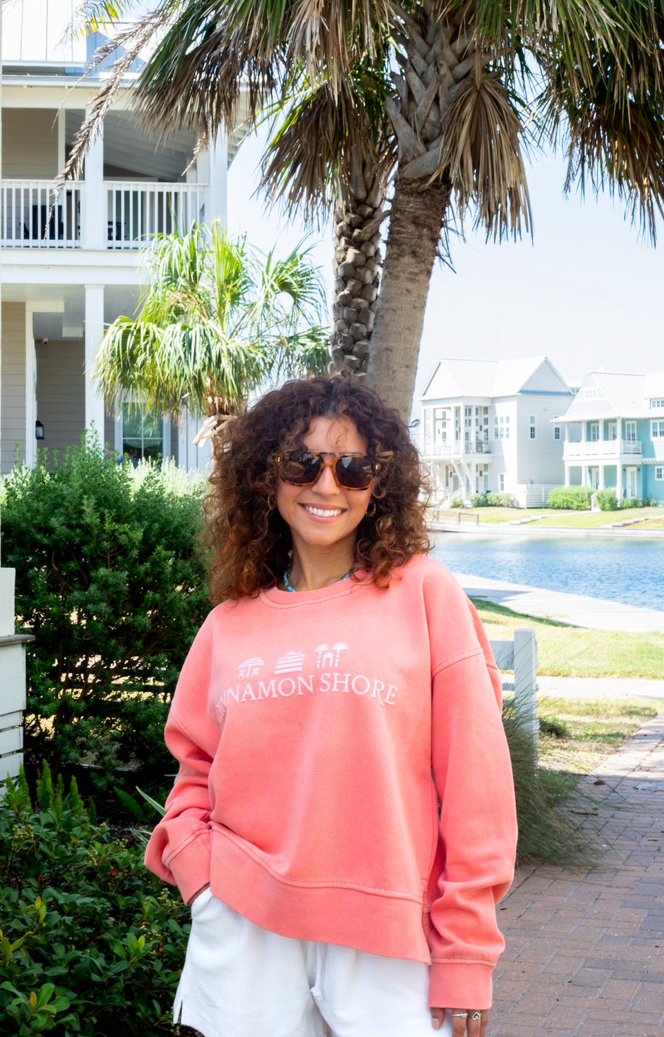Terracotta Cinnamon Shore Icons Crop Sweatshirt, Size: Small, color: Terracotta