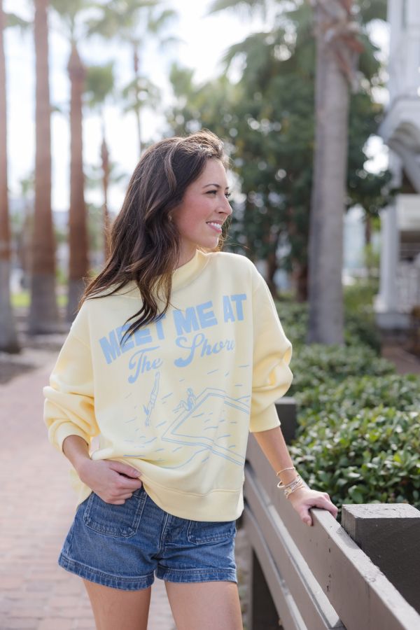 Meet me at the Shore Butter Mock Neck Sweatshirt