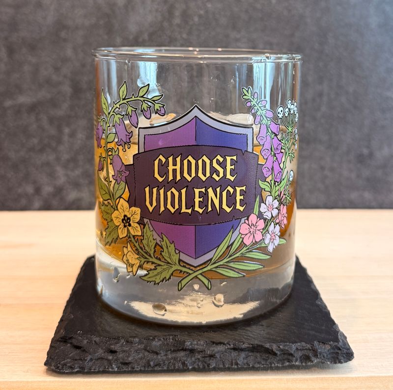 Choose Violence Rocks Glass