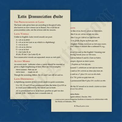Latin Pronunciation Guide (Holy Card)