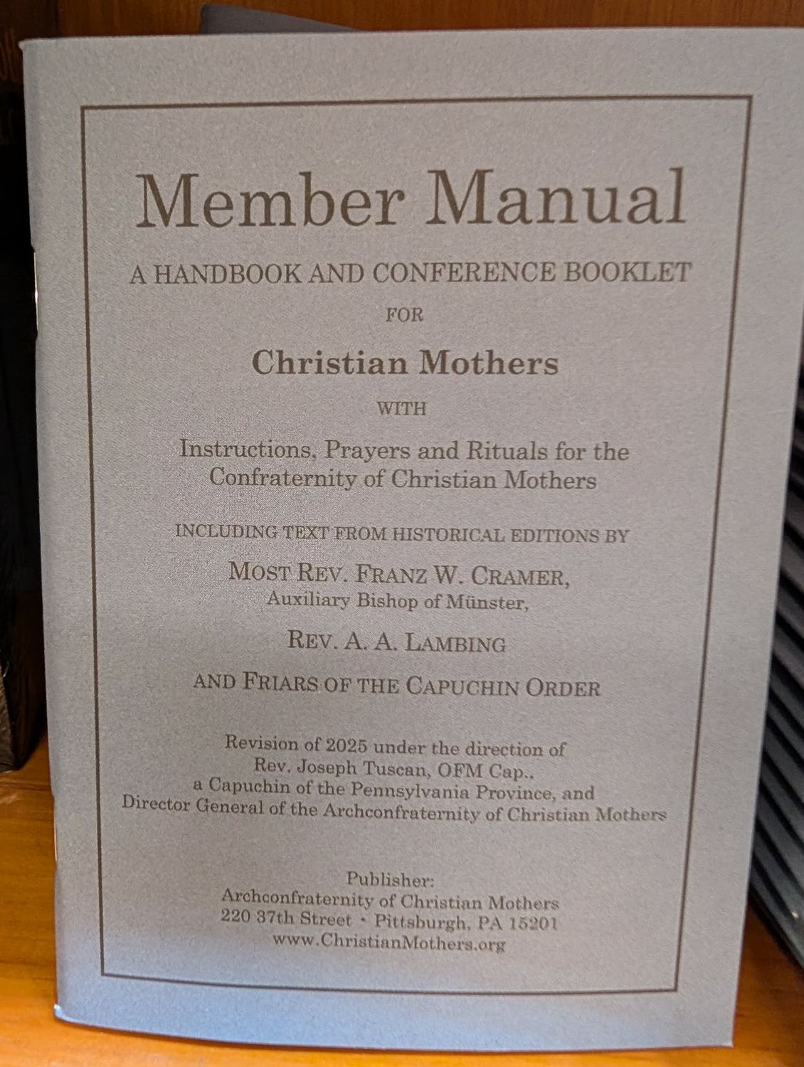 Confraternity of Christian Mothers: Handbook