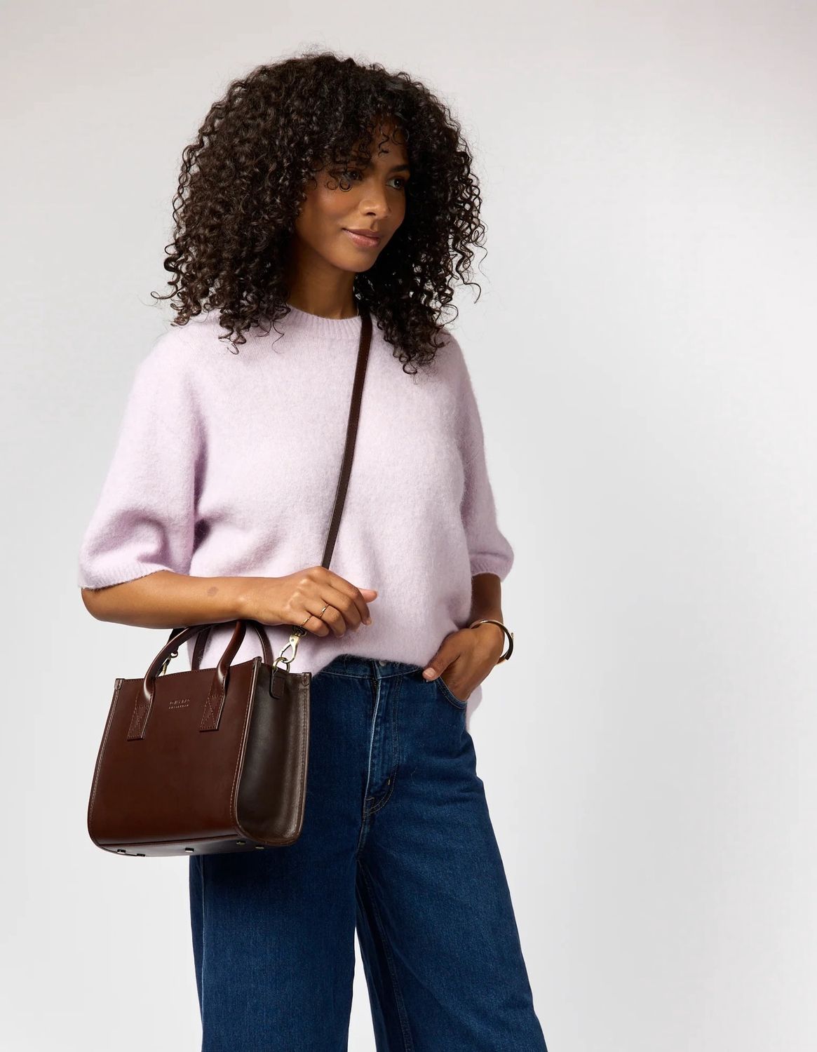 Jackie Midi Leather Strap Chocolate