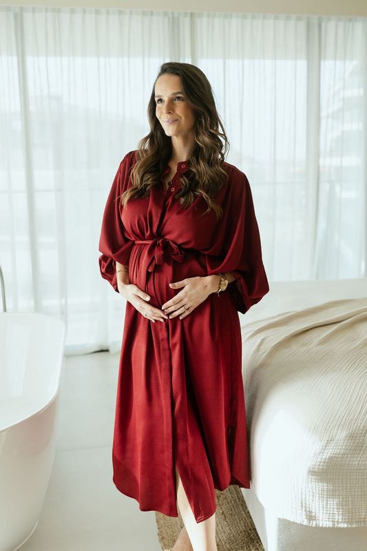 Long Shirt Dress Lima Burgundy
