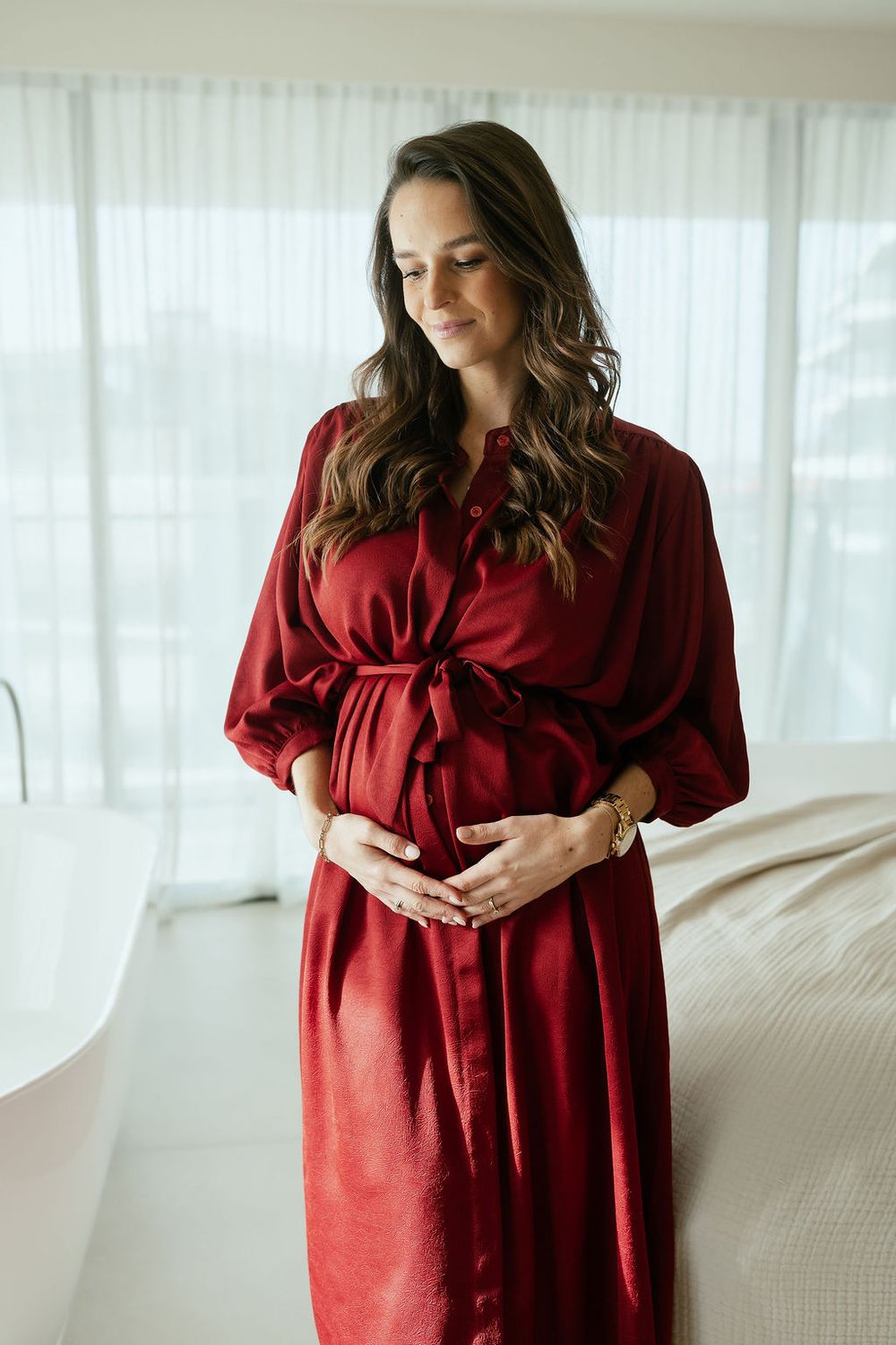 Long Shirt Dress Lima Burgundy