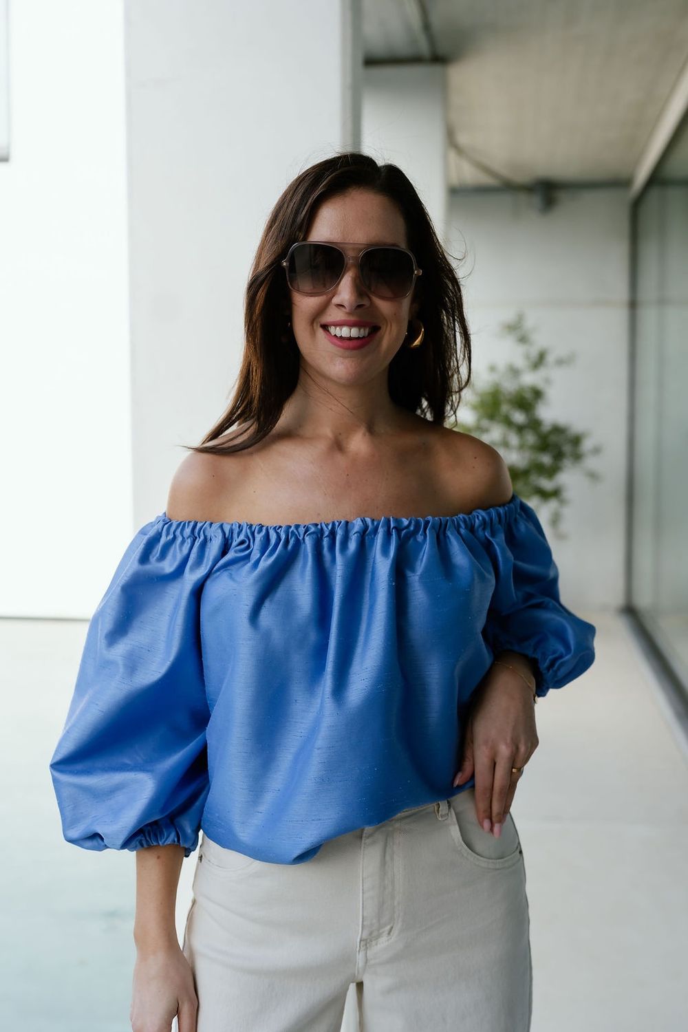 Off Shoulder Top Chloé‚ Lightblue