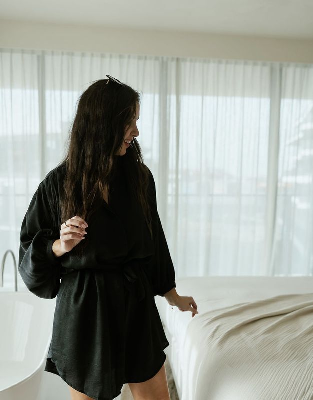 Short Shirt Dress Lima Black