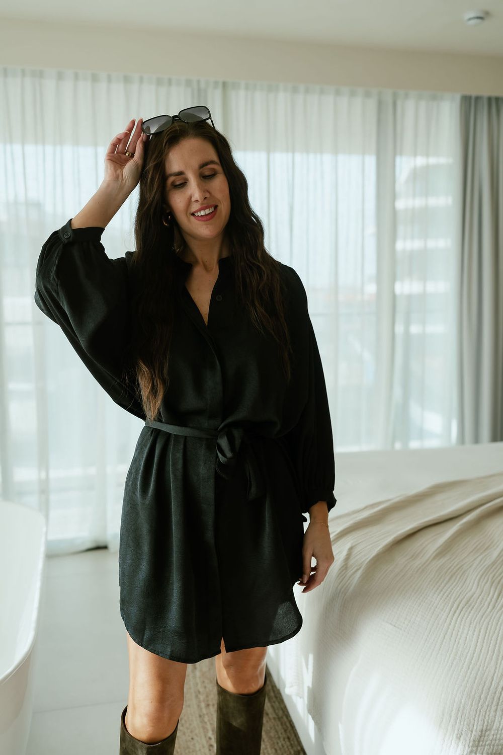 Short Shirt Dress Lima Black