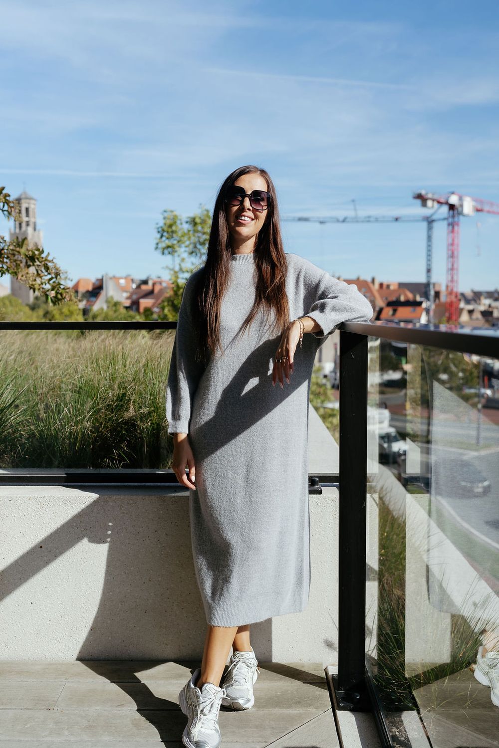 Mila Knitted Dress Grey Melange