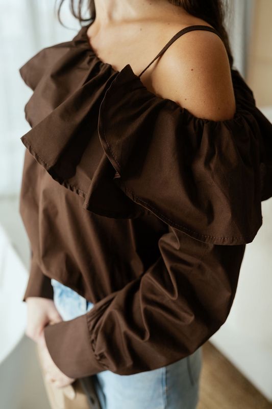 Off Shoulder Top Brown