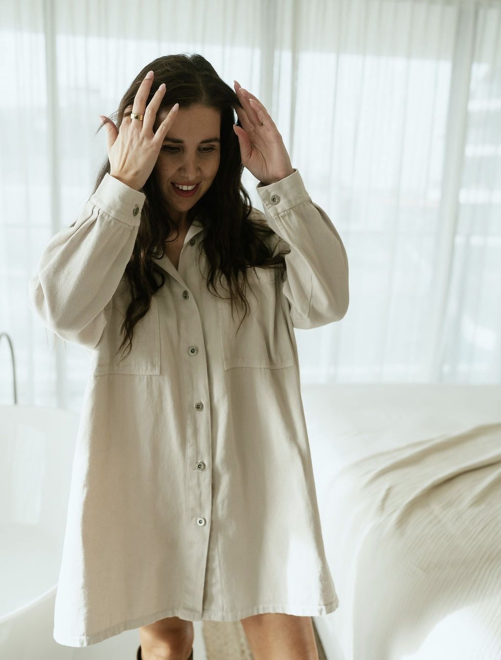 Denim Dress Ivy Ecru