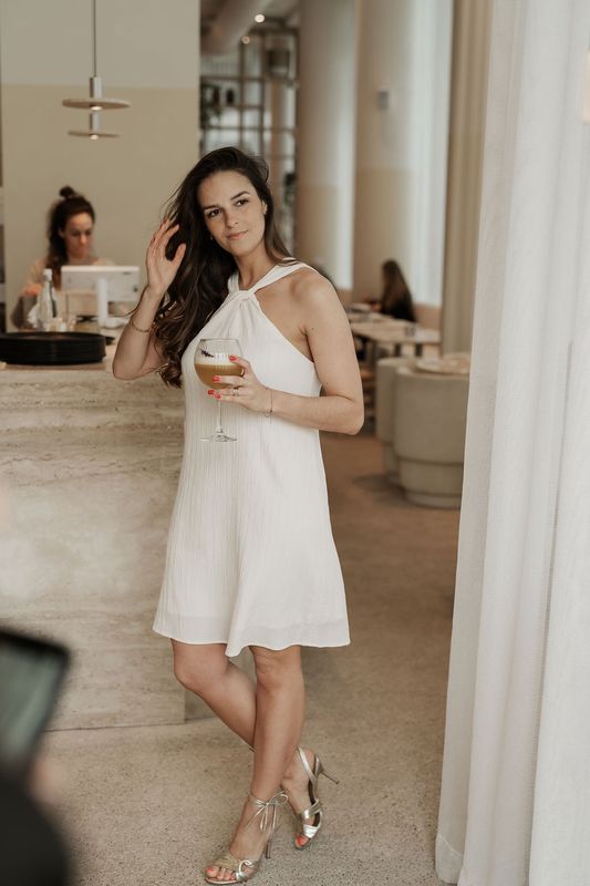 SC Halterneck Dress Beige