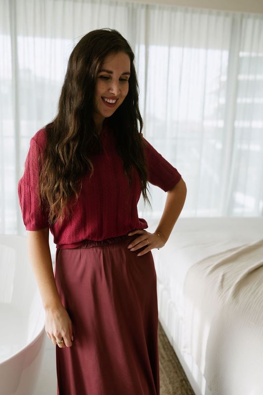 Satin Skirt Vega Burgundy