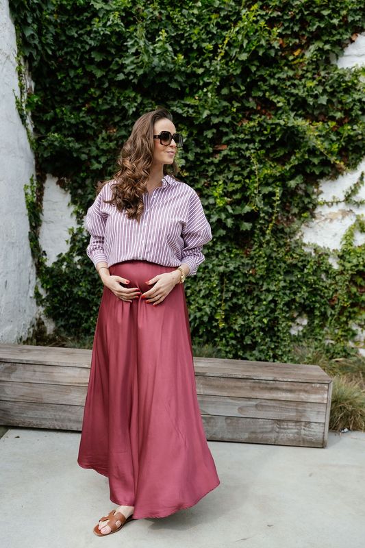 Satin Skirt Vega Burgundy