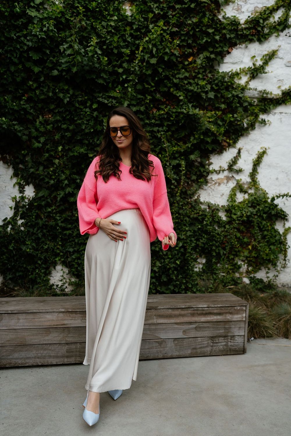 Satin Skirt Vega Ecru