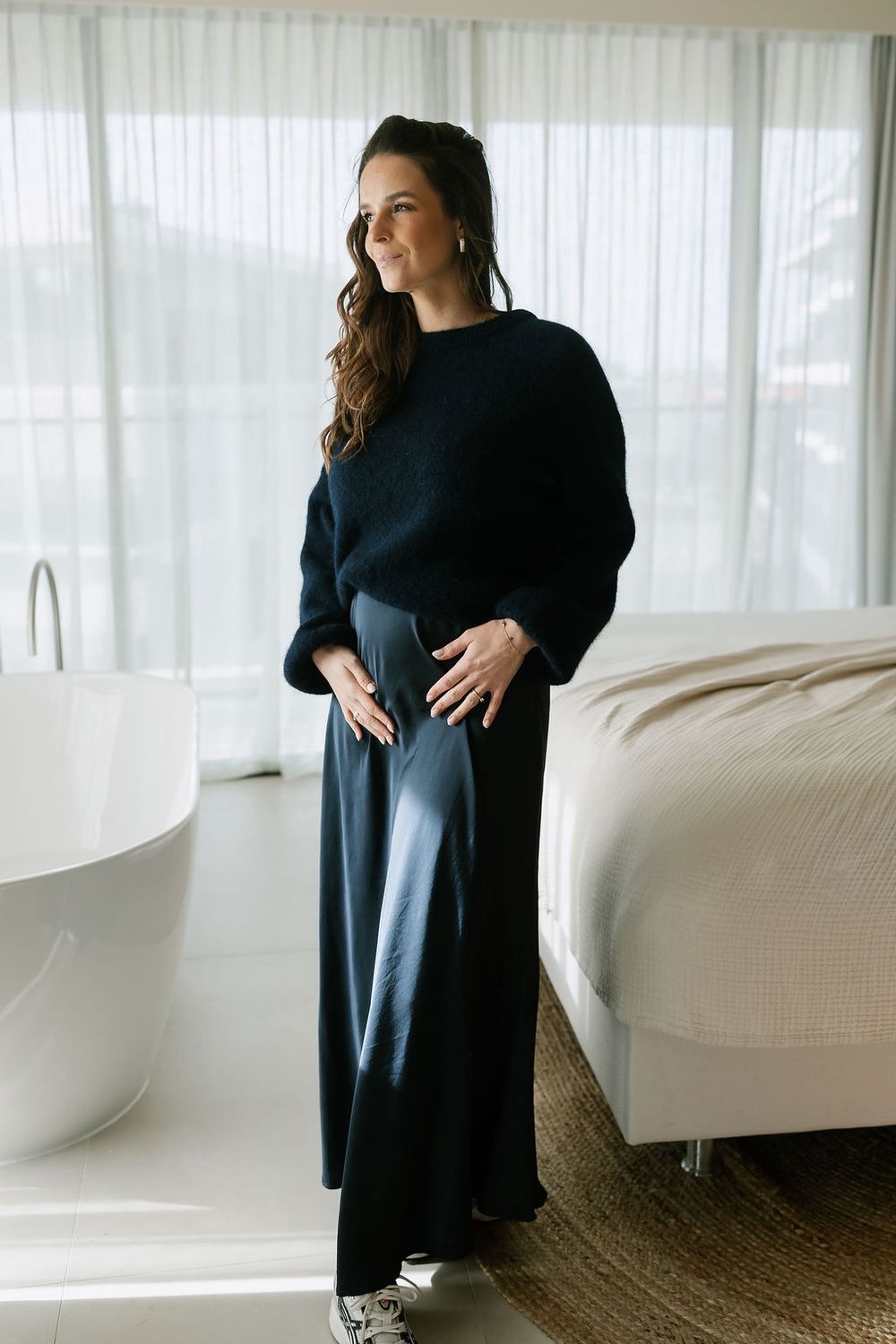 Satin Skirt Vega Navy