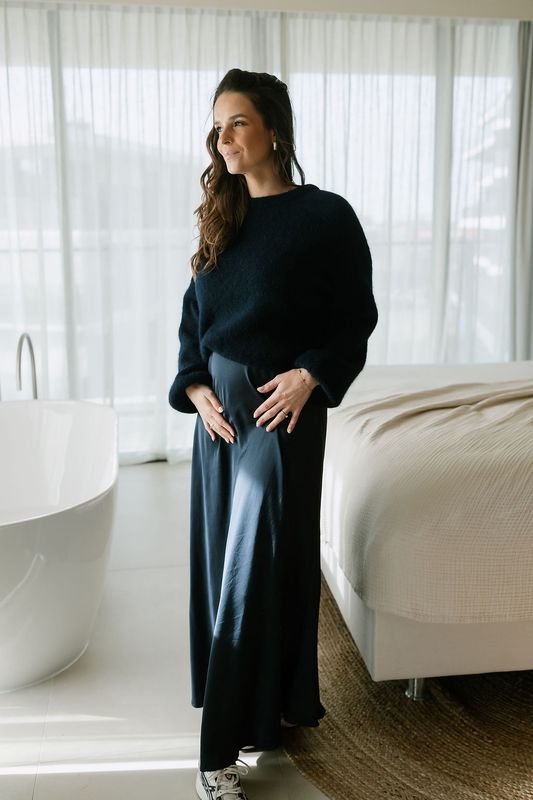 Satin Skirt Vega Navy