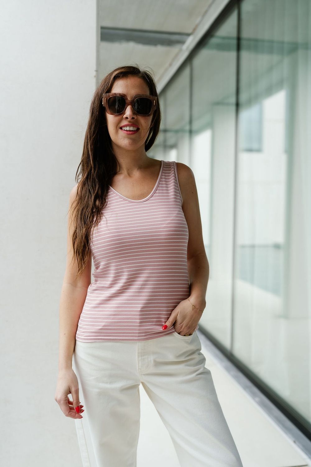 Top Stripes Vieux Rose